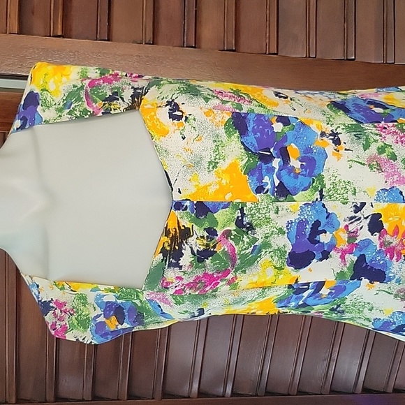 Limited Yellow Floral Maxi Dress Colorful Sleeveless Cottagecore Sundress Sz 6 - Picture 3 of 10